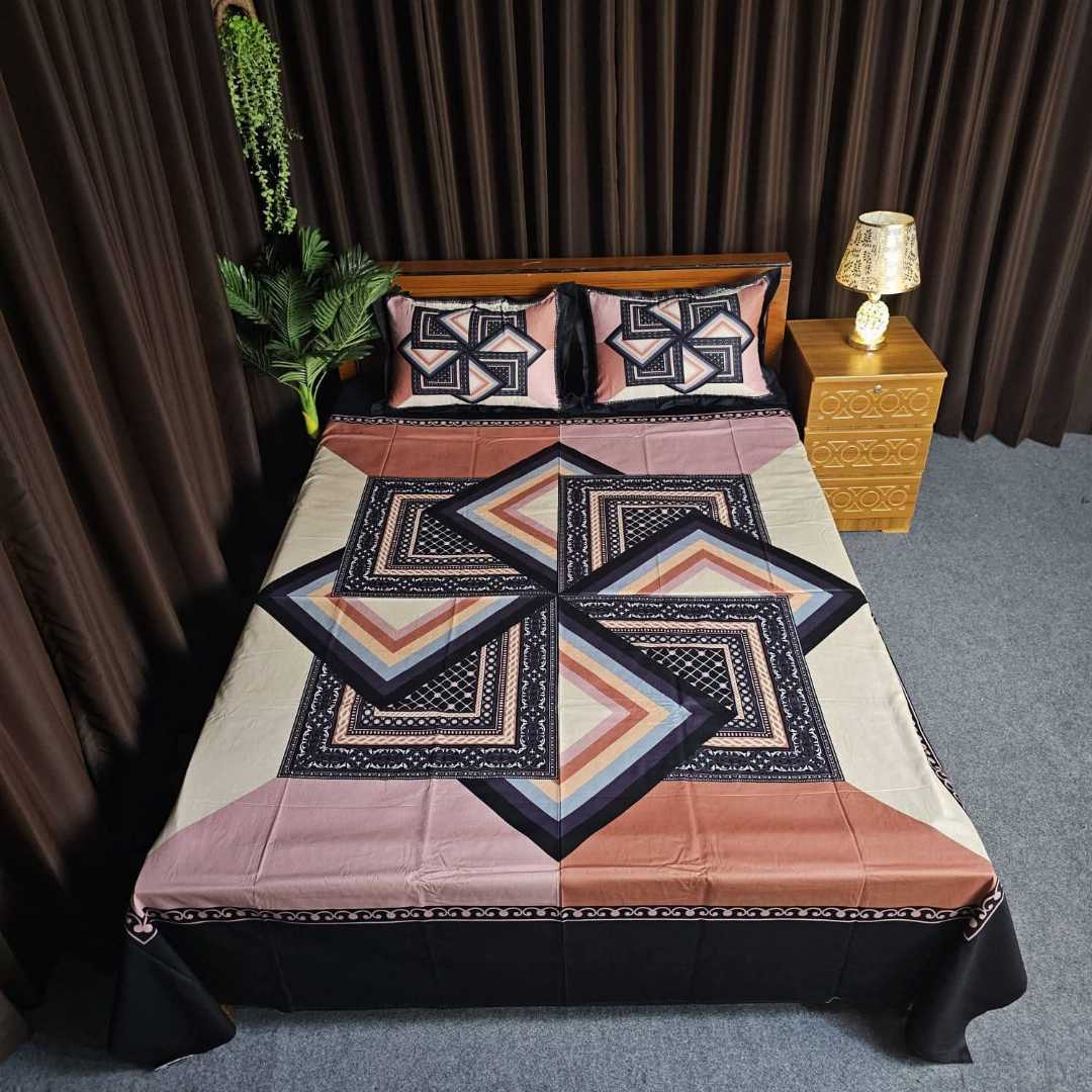 King,Size,Panel,Bed,sheet,with,Matching,Pillow,cover