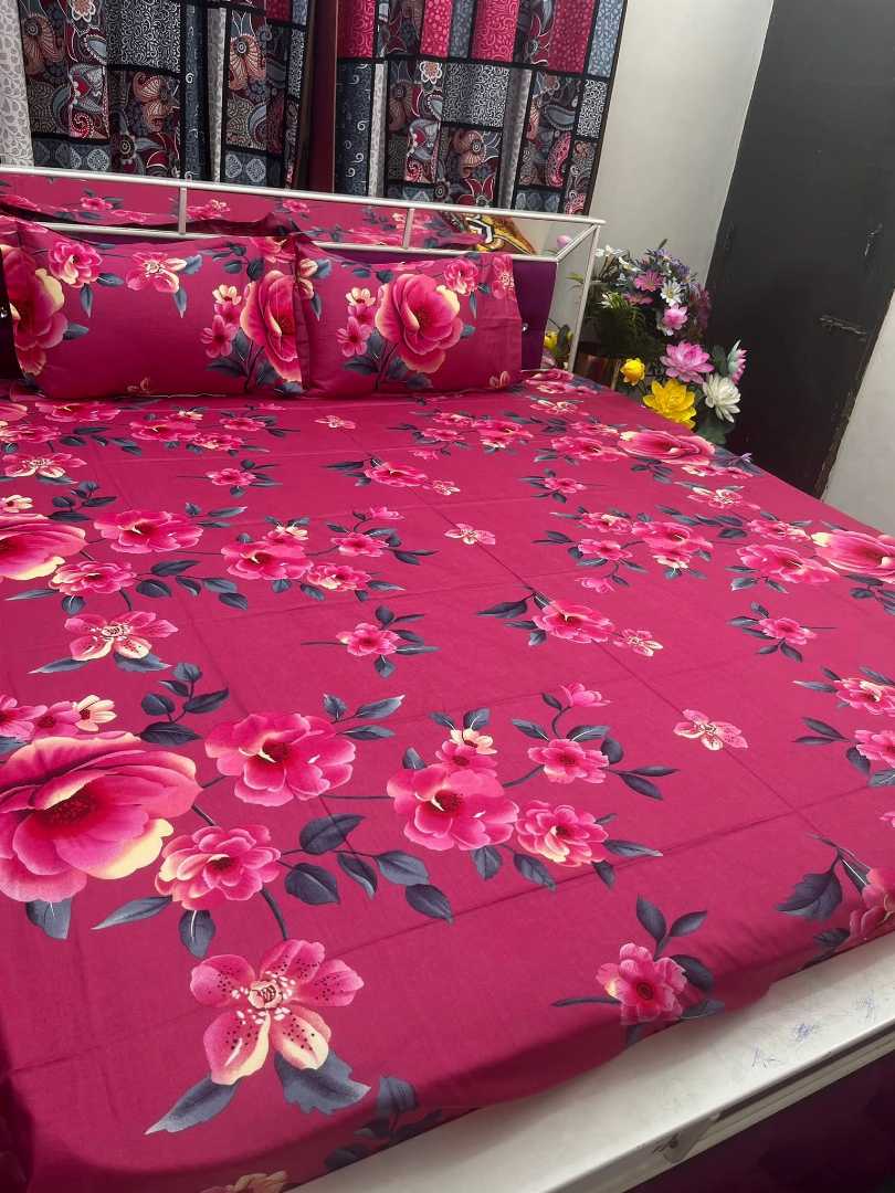 King,Size,Panel,Bed,sheet,with,Matching,Pillow,cover