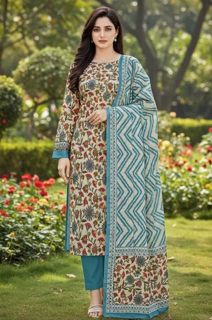 Bonoful,Jaipuri,100%,Pure,Cotton ,Unstiched,Three,Piece.