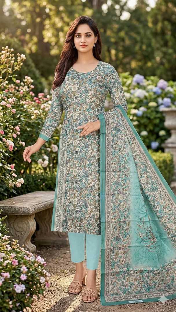 Bonoful,Jaipuri,100%,Pure,Cotton,Three,Piece