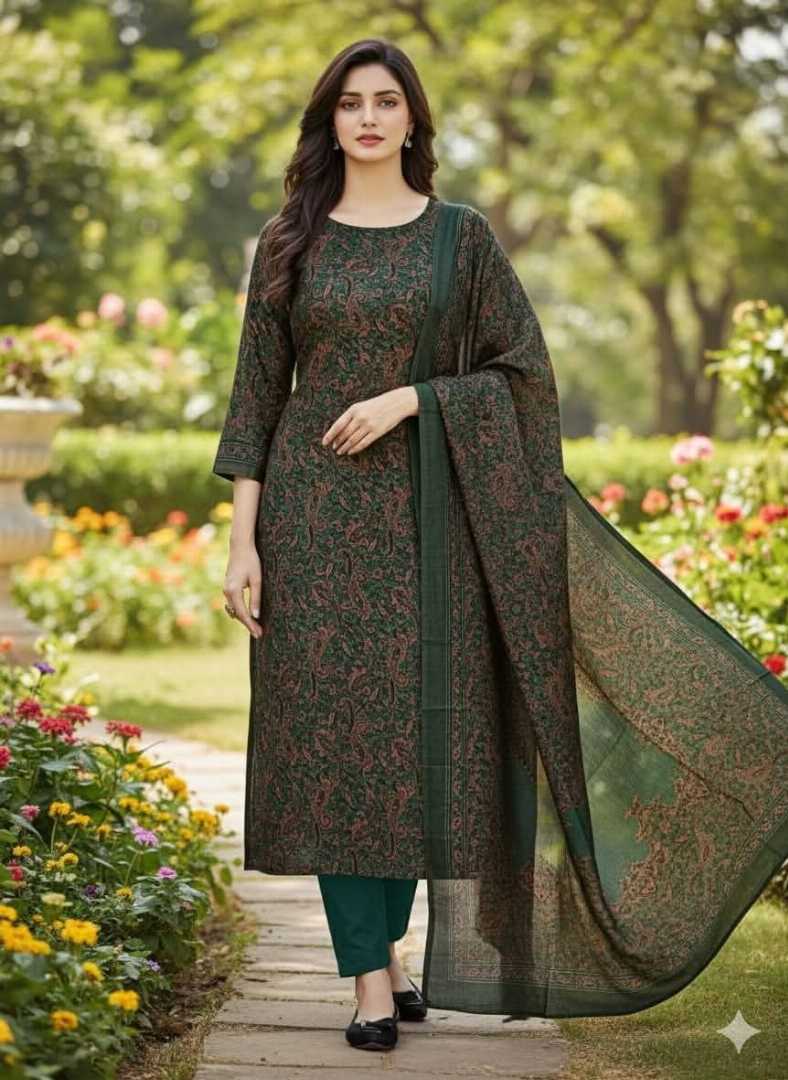 Bonoful,Jaipuri,100%,Pure,Cotton,Three,Piece