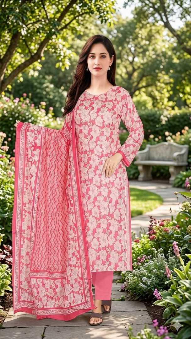 Bonoful,Jaipuri,100%,Pure,Cotton,Three,Piece