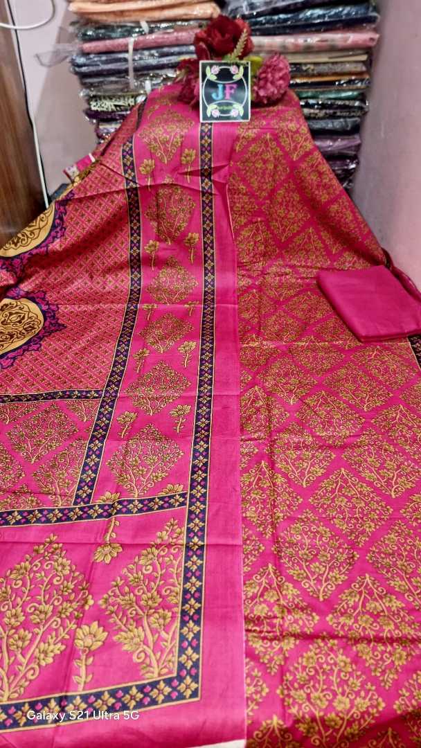 Bonoful,Jaipuri,100%,Pure,Cotton ,Unstiched,Three,Piece.