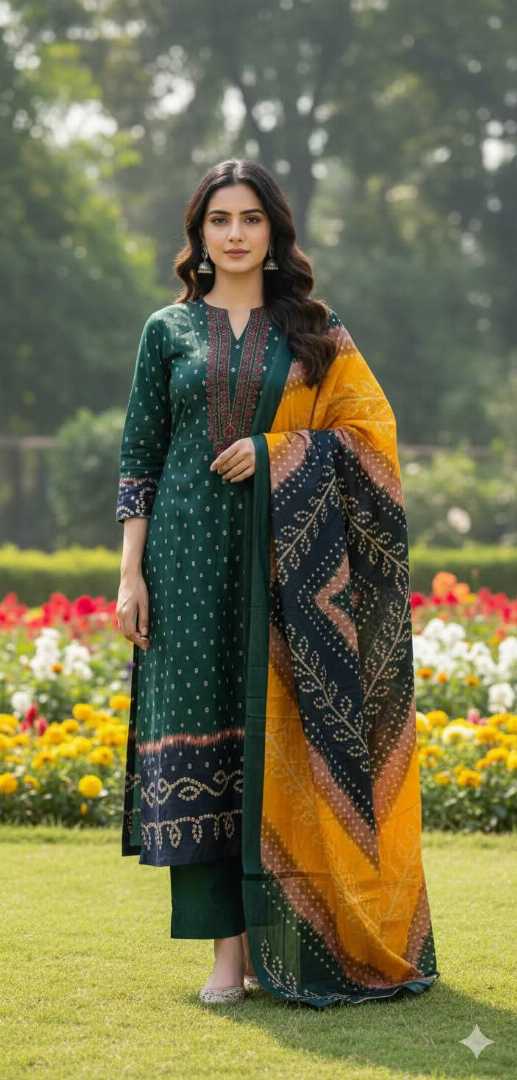 Bonoful,Jaipuri,100%,Pure,Cotton ,Unstiched,Three,Piece.
