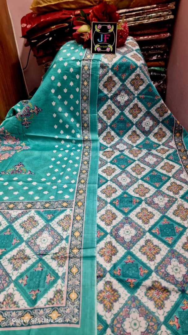 Bonoful,Jaipuri,100%,Pure,Cotton ,Unstiched,Three,Piece.