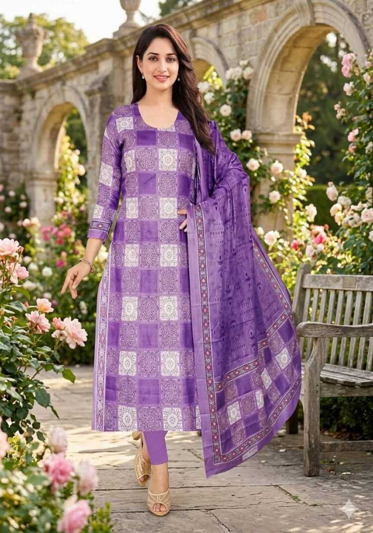 Bonoful,Jaipuri,100%,Pure,Cotton ,Unstiched,Three,Piece.