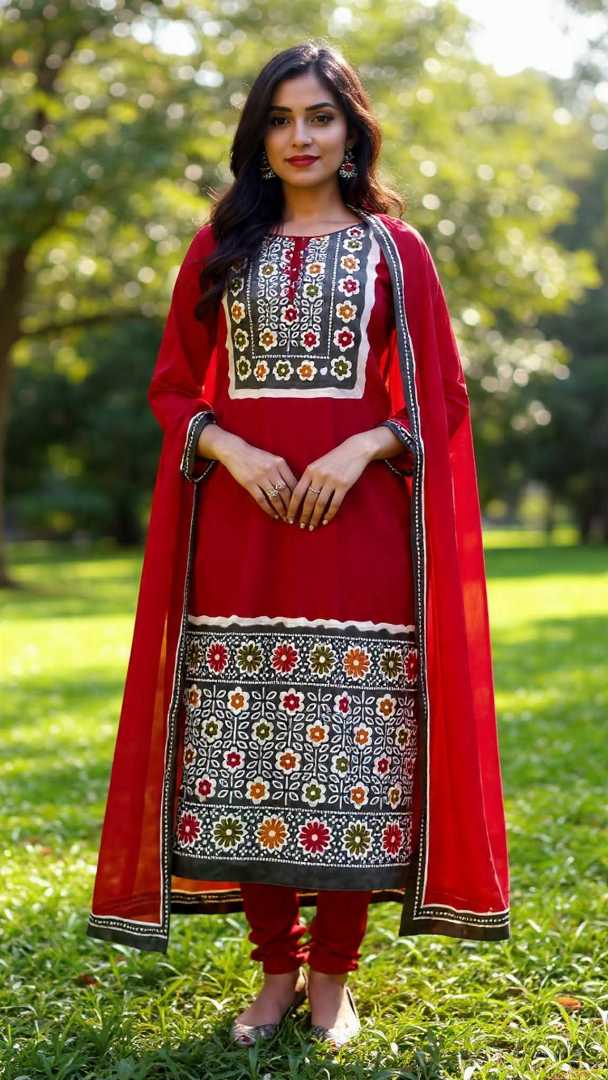 Bonoful,Jaipuri,100%,Pure,Cotton ,Unstiched,Three,Piece.