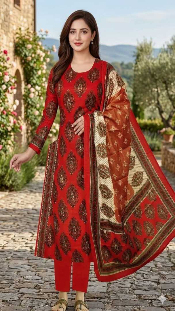 Bonoful Jaipuri 100% Pure Cotton Three Piece