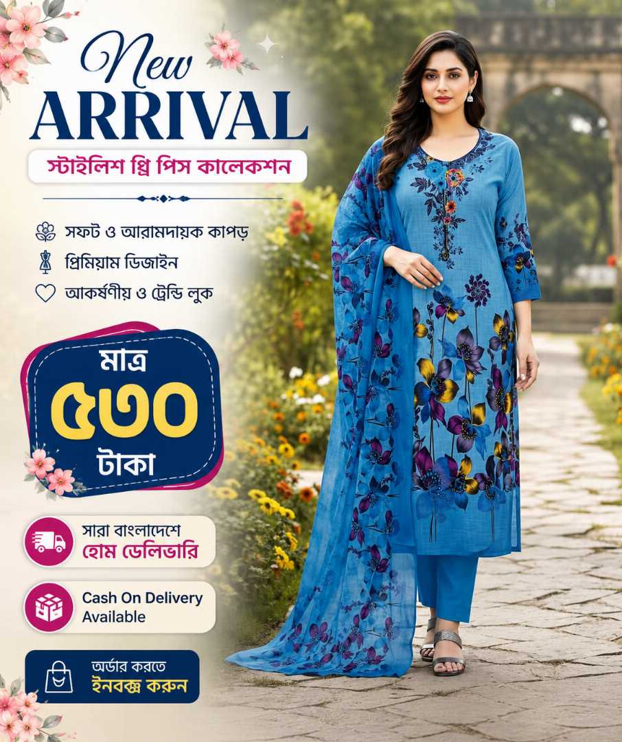 Bonoful Jaipuri 100% Pure Cotton Three Piece