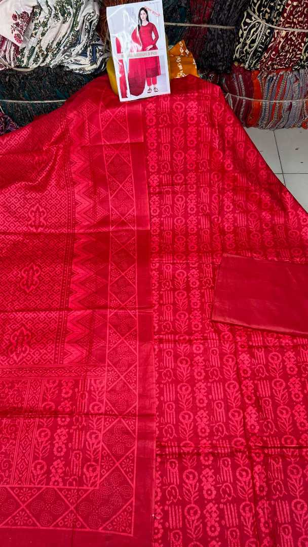 Bonoful,Jaipuri,100%,Pure,Cotton ,Unstiched,Three,Piece.