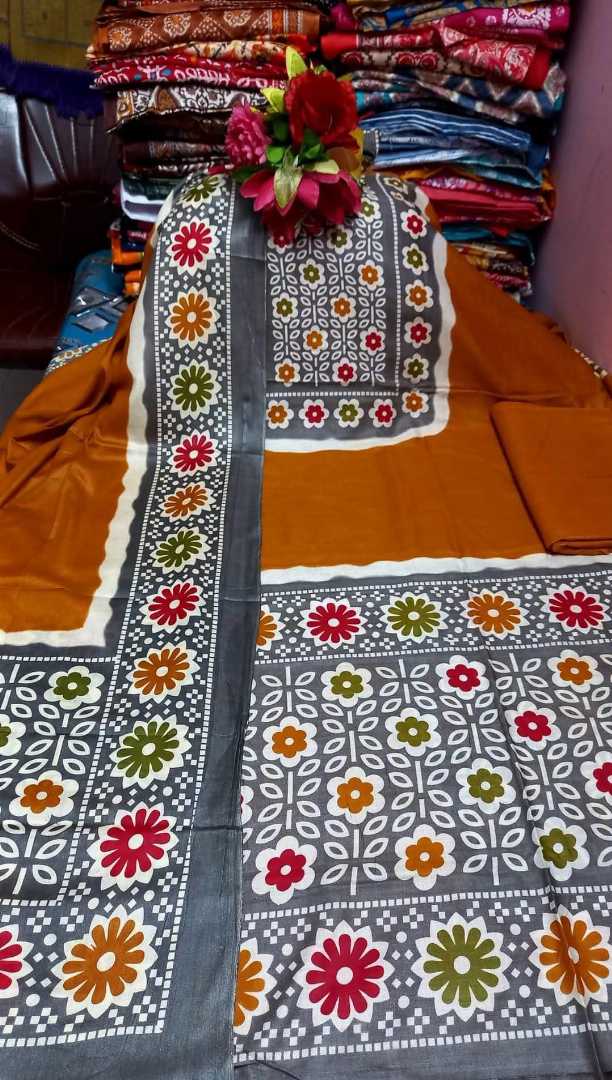 Bonoful,Jaipuri,100%,Pure,Cotton ,Unstiched,Three,Piece.