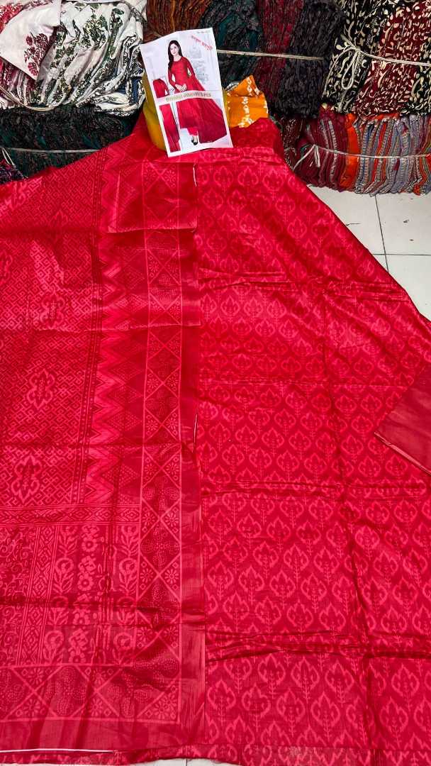Bonoful,Jaipuri,100%,Pure,Cotton ,Unstiched,Three,Piece.