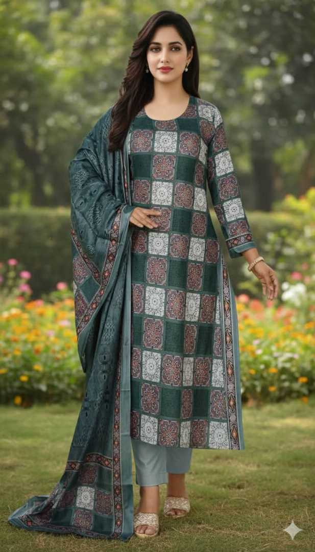 Bonoful,Jaipuri,100%,Pure,Cotton ,Unstiched,Three,Piece.