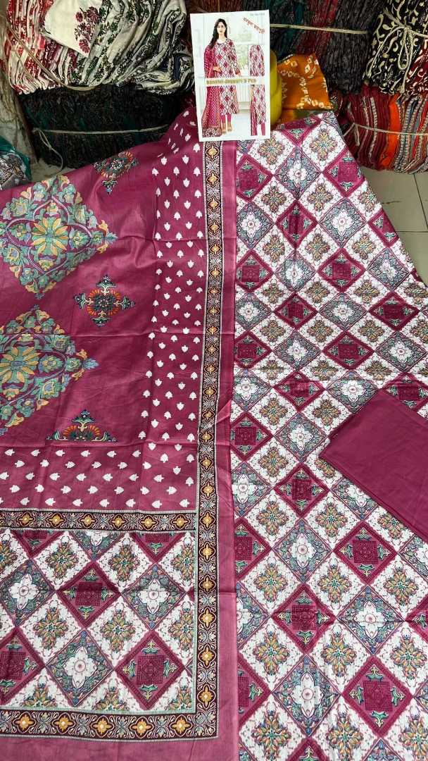 Bonoful Jaipuri 100% Pure Cotton Three Piece