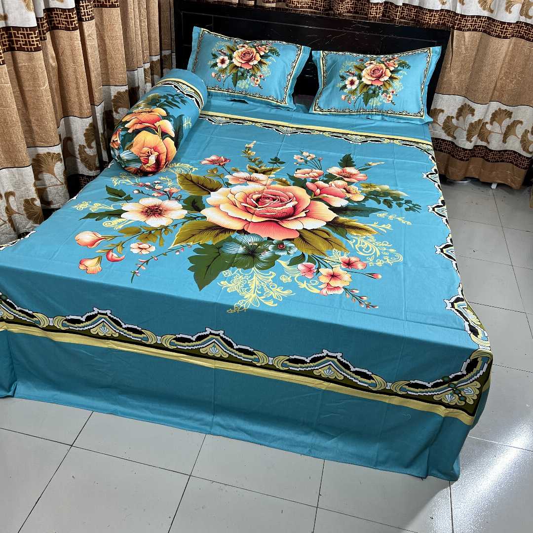 King,Size,Panel,Bed,sheet,with,Matching,Pillow,cover