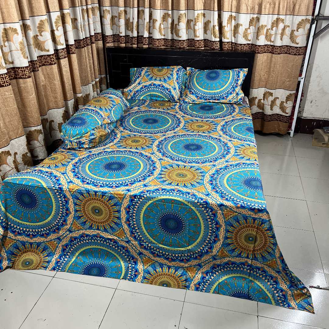 King,Size,Panel,Bed,sheet,with,Matching,Pillow,cover