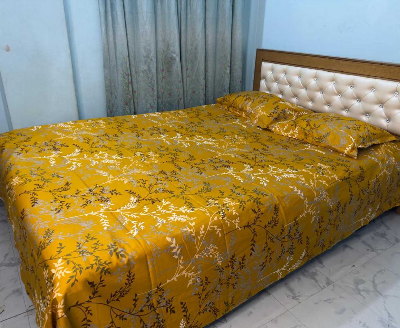 King,Size,Panel,Bed,sheet,with,Matching,Pillow,cover