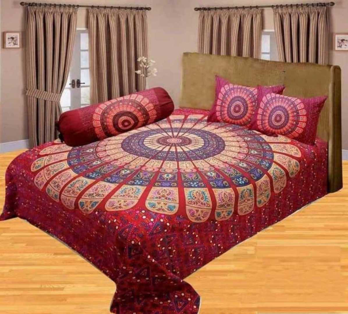 King,Size,Panel,Bed,sheet,with,Matching,Pillow,cover