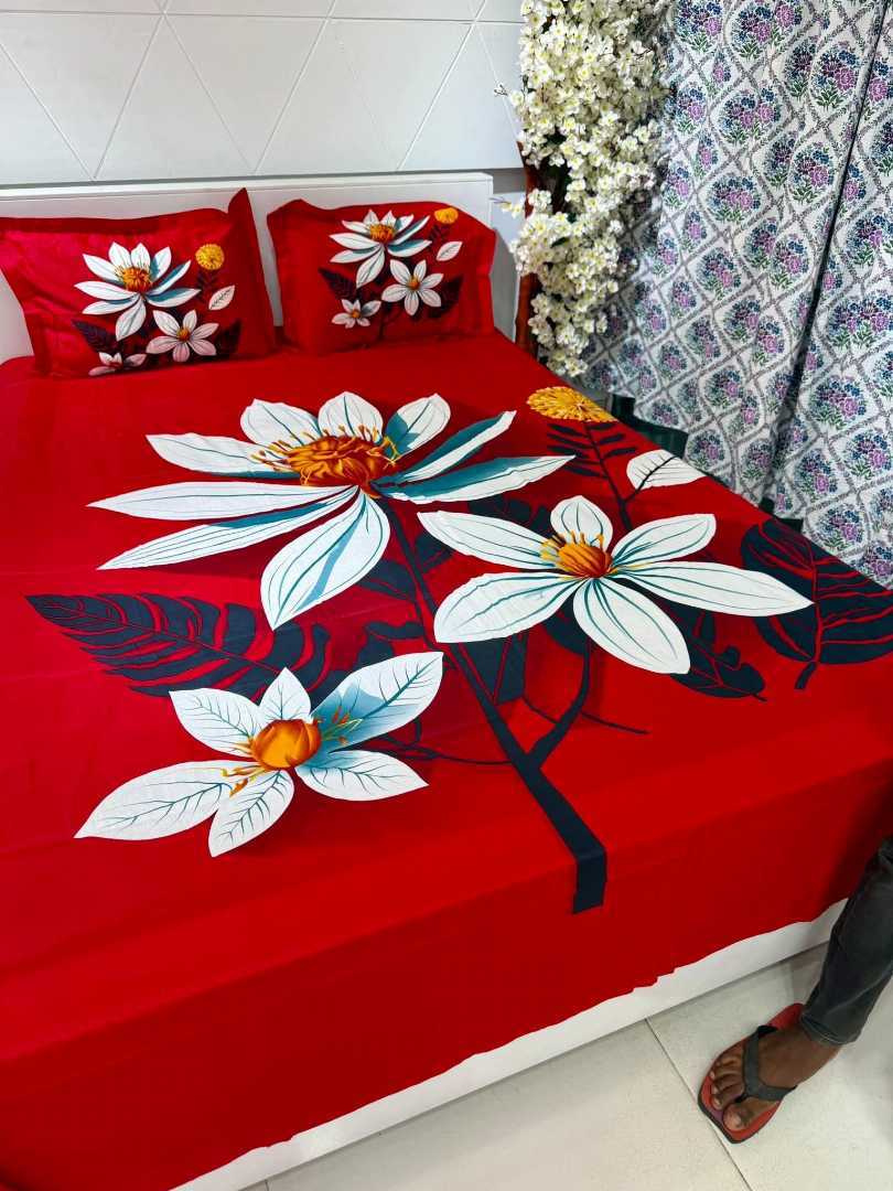 King,Size,Panel,Bed,sheet,with,Matching,Pillow,cover