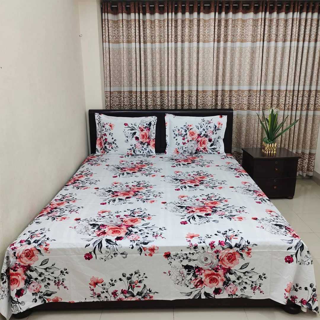 King,Size,Panel,Bed,sheet,with,Matching,Pillow,cover