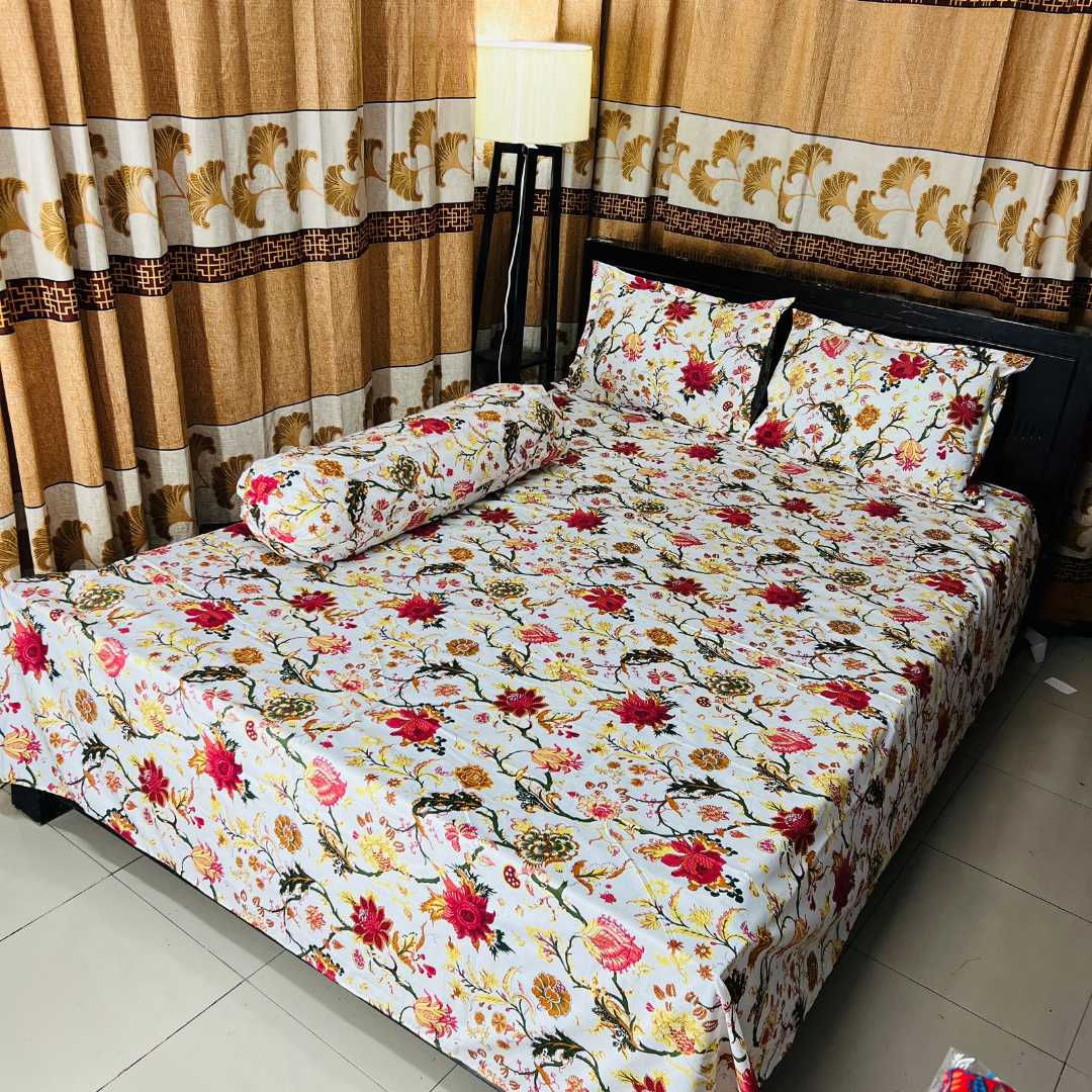 King,Size,Panel,Bed,sheet,with,Matching,Pillow,cover
