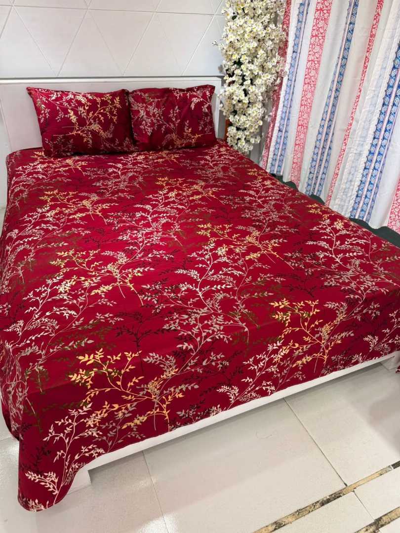 King,Size,Panel,Bed,sheet,with,Matching,Pillow,cover