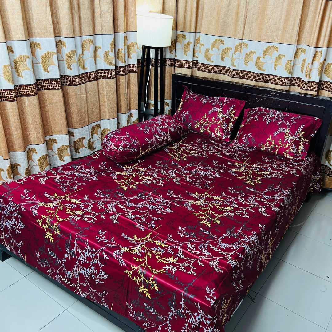 King,Size,Panel,Bed,sheet,with,Matching,Pillow,cover
