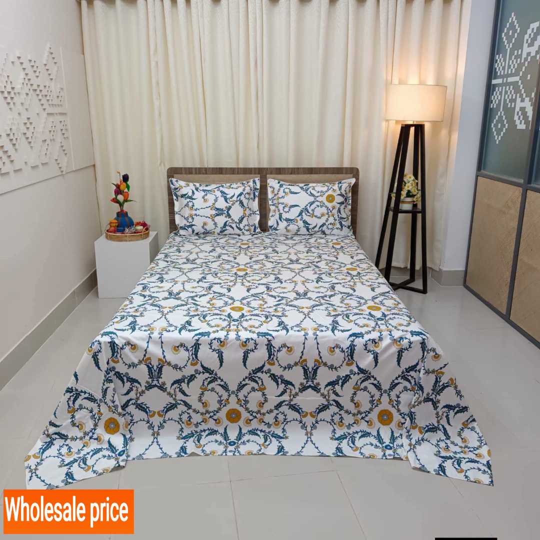 King,Size,Panel,Bed,sheet,with,Matching,Pillow,cover