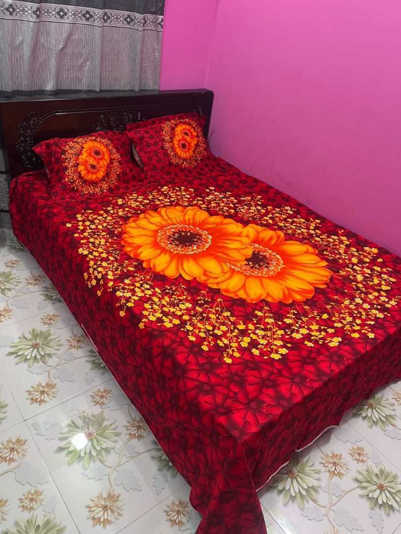 King,Size,Panel,Bed,sheet,with,Matching,Pillow,cover