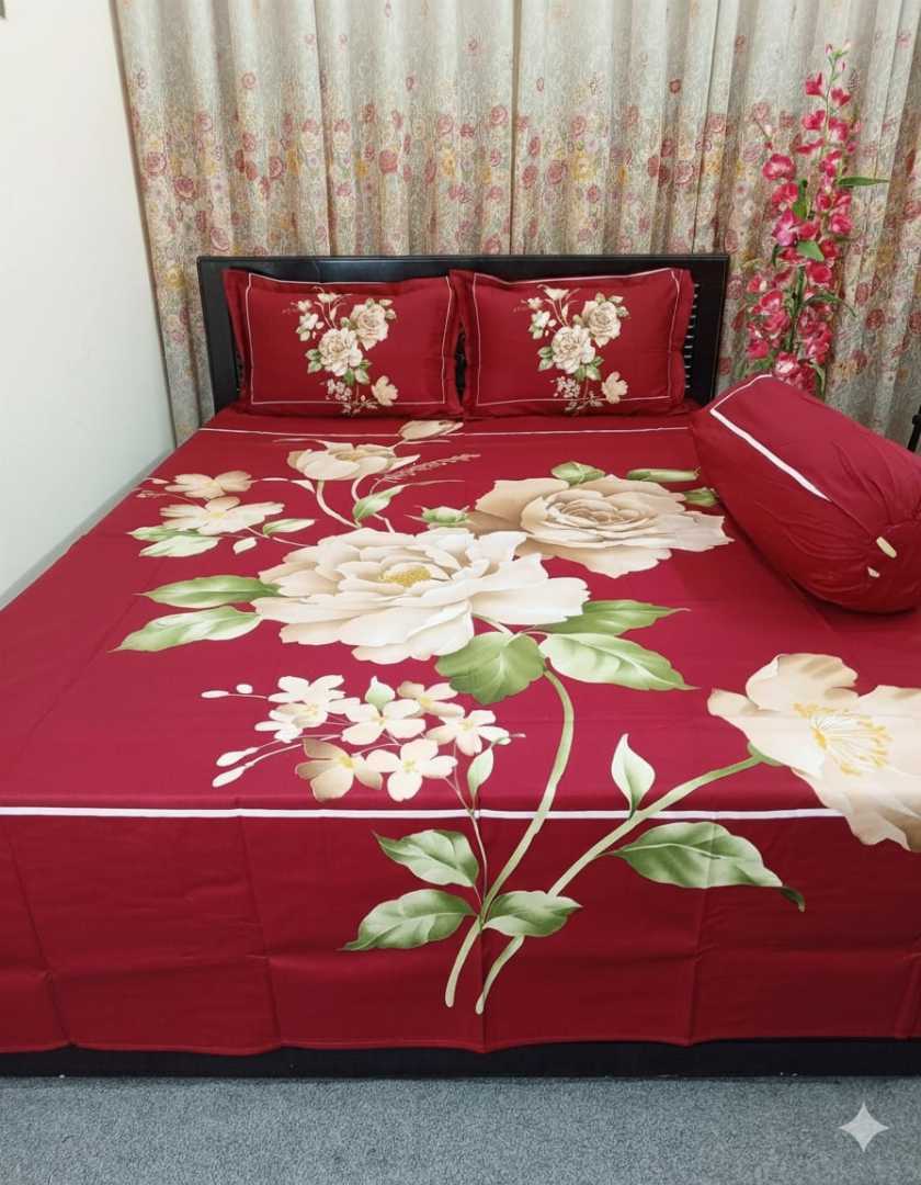 King,Size,Panel,Bed,sheet,with,Matching,Pillow,cover