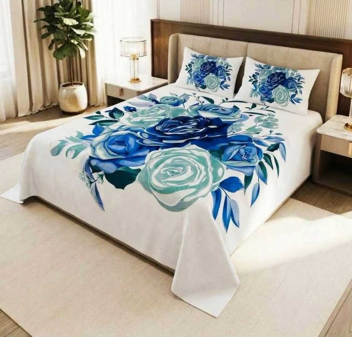 King,Size,Panel,Bed,sheet,with,Matching,Pillow,cover