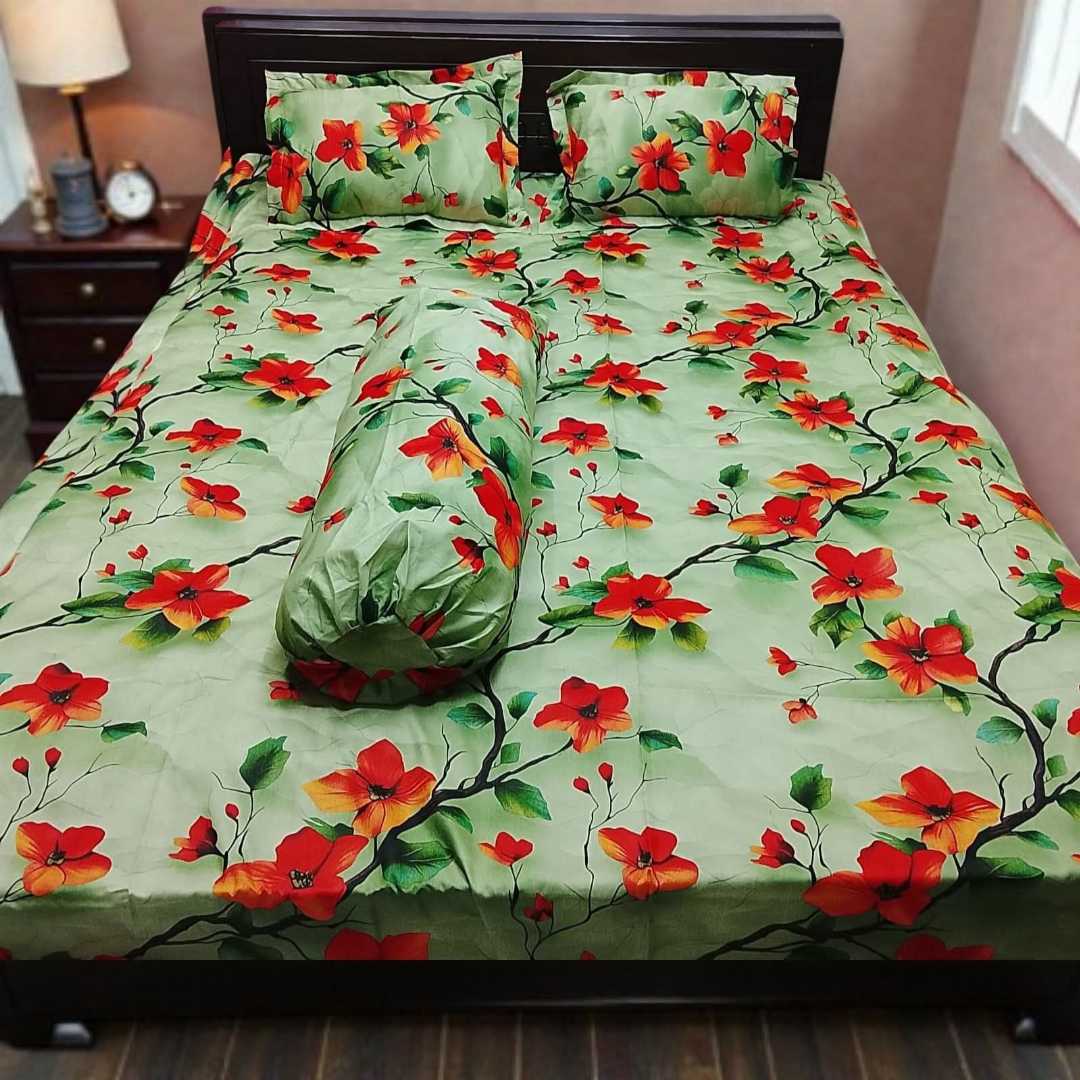 King,Size,Panel,Bed,sheet,with,Matching,Pillow,cover