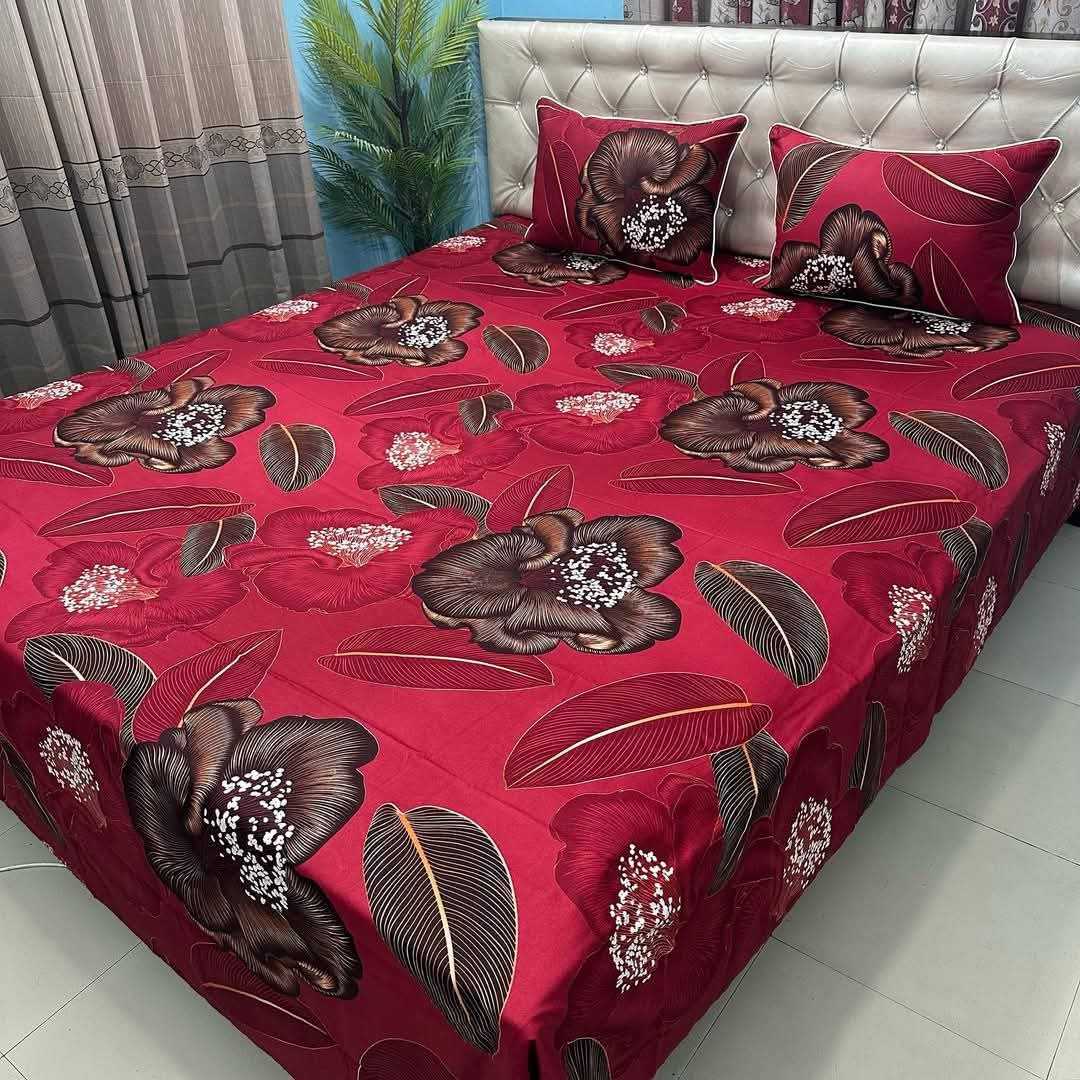 King,Size,Panel,Bed,sheet,with,Matching,Pillow,cover
